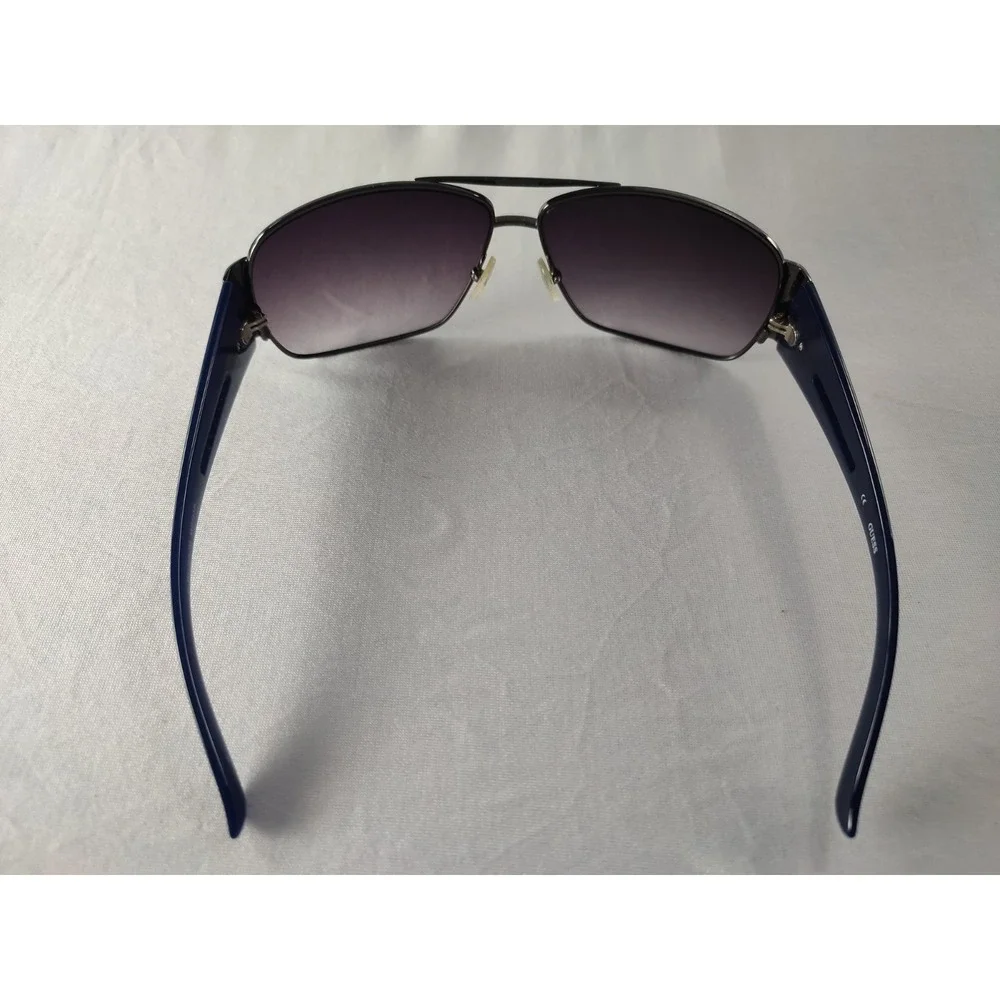 Guess GU 6581 GUN-35A Gunmetal Blue Navigator‎ Sunglasses Grey Gradient 65mm
